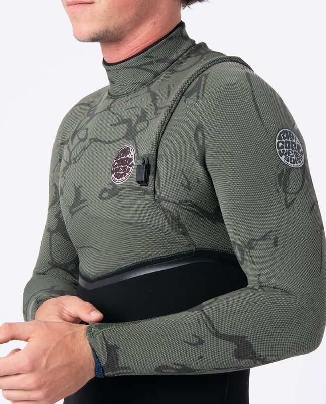 Rip Curl 4/3 E Bomb E7 Zip Free Våtdrakt - Deep Cactus
