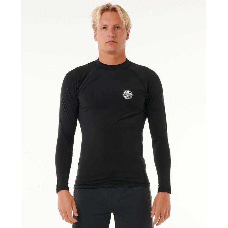 Rip Curl Icons UPF Brushed Long Sleeve Rash Guard - Black