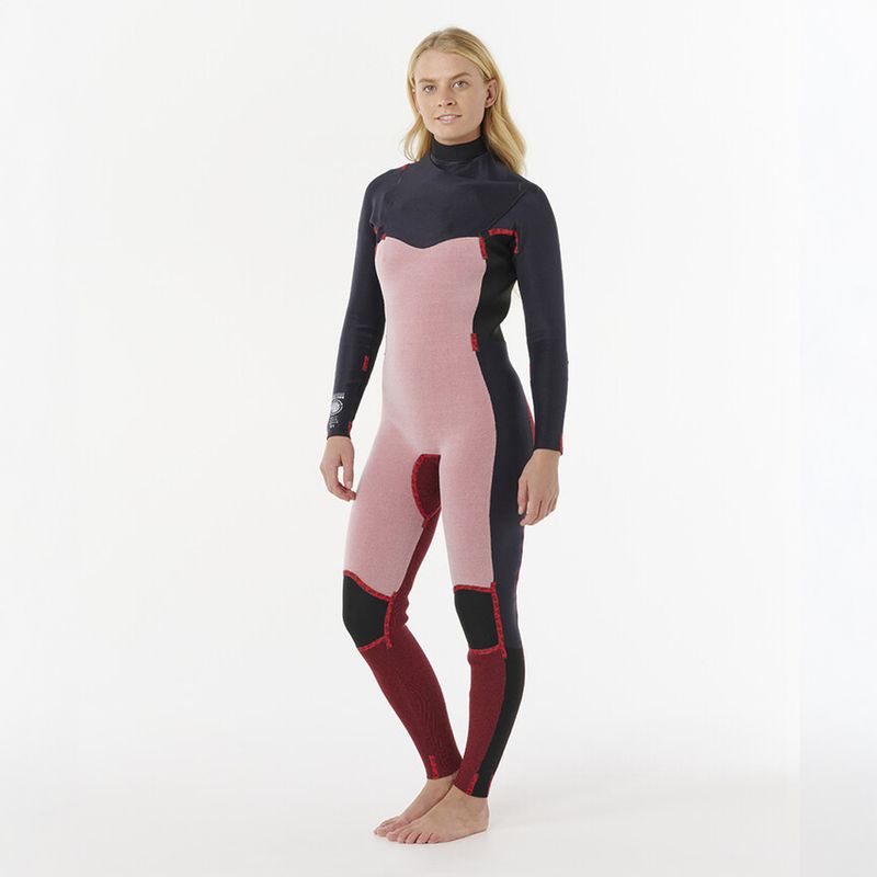 Rip Curl Dame 5/3 Dawn Patrol Chest Zip Våtdrakt - Black/Pink