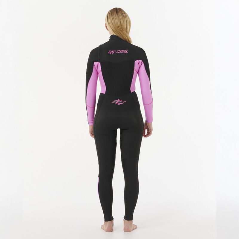 Rip Curl Dame 5/3 Dawn Patrol Chest Zip Våtdrakt - Black/Pink