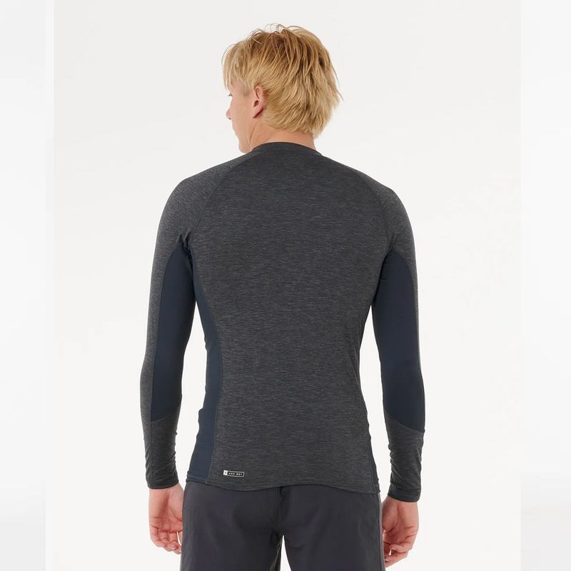 Rip Curl Dawn Patrol Long Sleeve UV Rash Guard - Black Marle