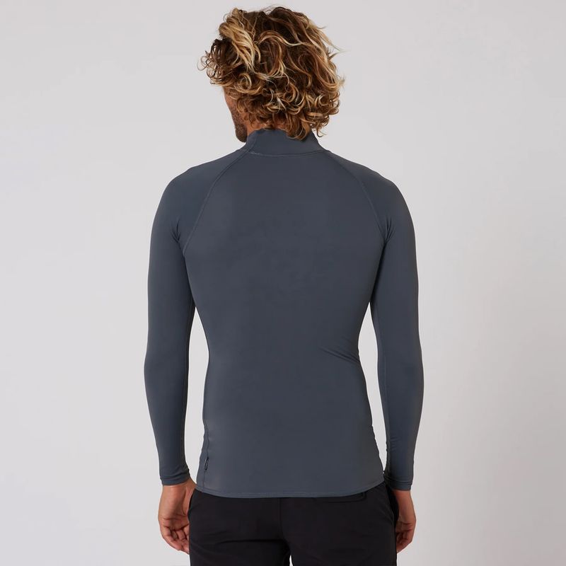 O&E - Script Rash Long Sleeve Rash Guard - Charcoal