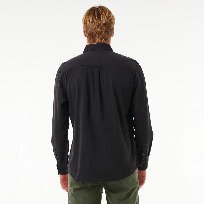 Rip Curl Classic Surf Washed Long Sleeve Shirt - Skjorte - Black