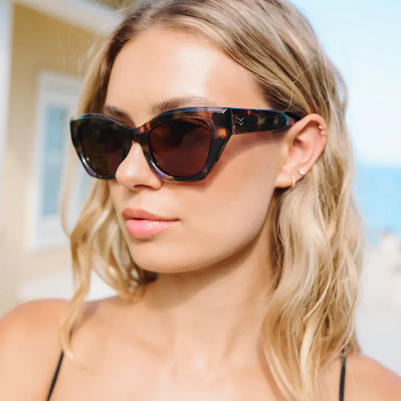 I-SEA Avery - Blue Tort/Brown Polarized Solbriller