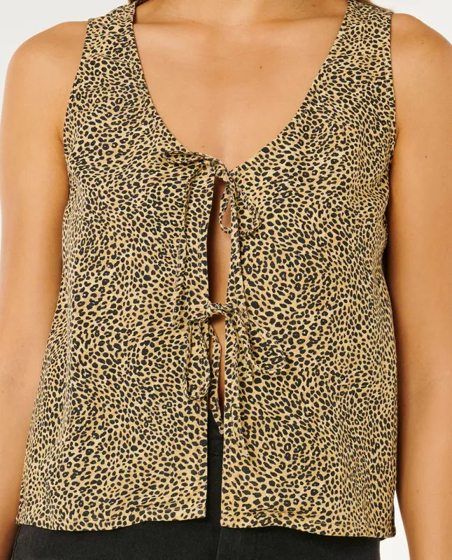 Rip Curl - Animal Instincts Tie Front Top - Natural