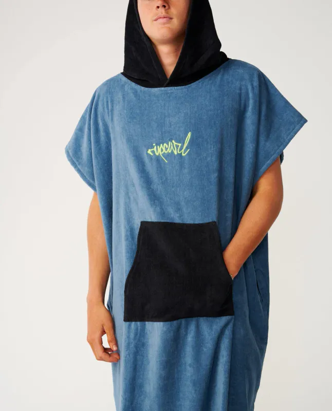 Rip Curl - Logo Skifteponcho Med Hette - Bluefin