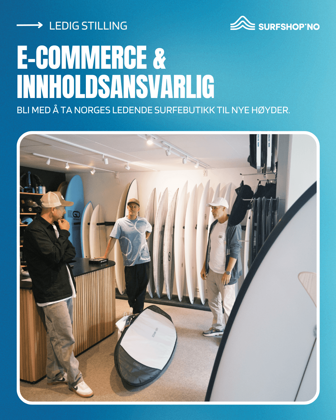 Ledig Stilling hos surfshop.no - E-Commerce & innholdsansvarlig - Bli med å ta norges ledende surfebutikk til nye høyder