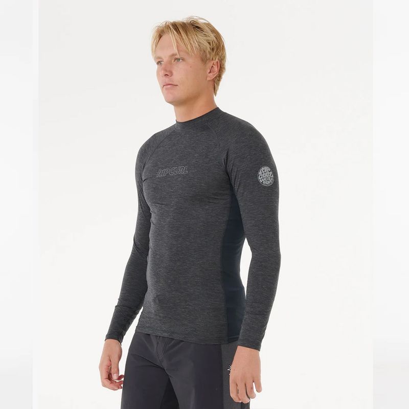 Rip Curl Dawn Patrol Long Sleeve UV Rash Guard - Black Marle