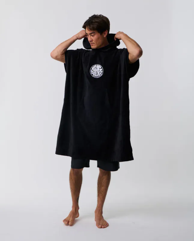 Rip Curl - Logo Skifteponcho med hette - Black